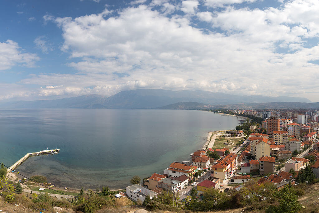 Panorama of Ohrid Lake(Pogradec)